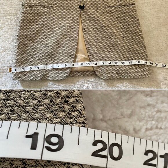 Vintage Linen Blend Womens Tweed Blazer Sz 2 Y2K Unique 4 Button Detail - Picture 10 of 10